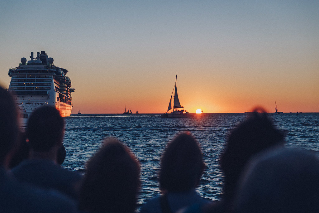 Il tramonto a Key West da Mallory Square